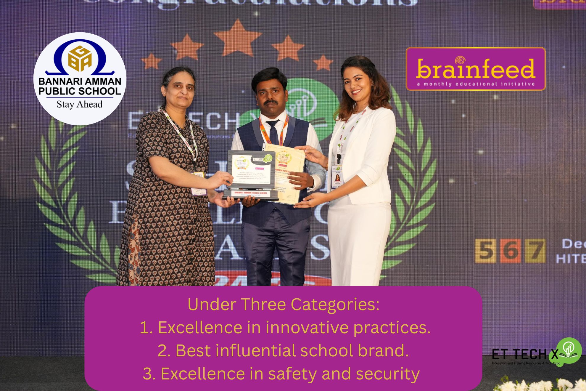 Brain feed Award Best CBSE Bannari Amman Public School Sathyamangalam